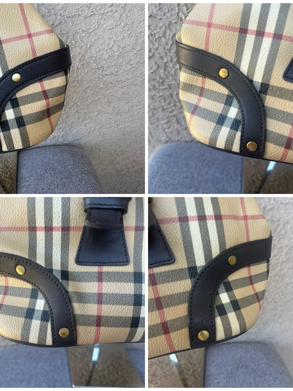 BURBERRY vintage Classic Plaid shoulder/handbag bag with Dark Leather Trim - Picture 10 of 12